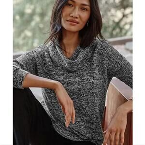 J.Jill Pure Jill Marled Gray Cowl Neck Sweater Oversized Minimalist Womens Large